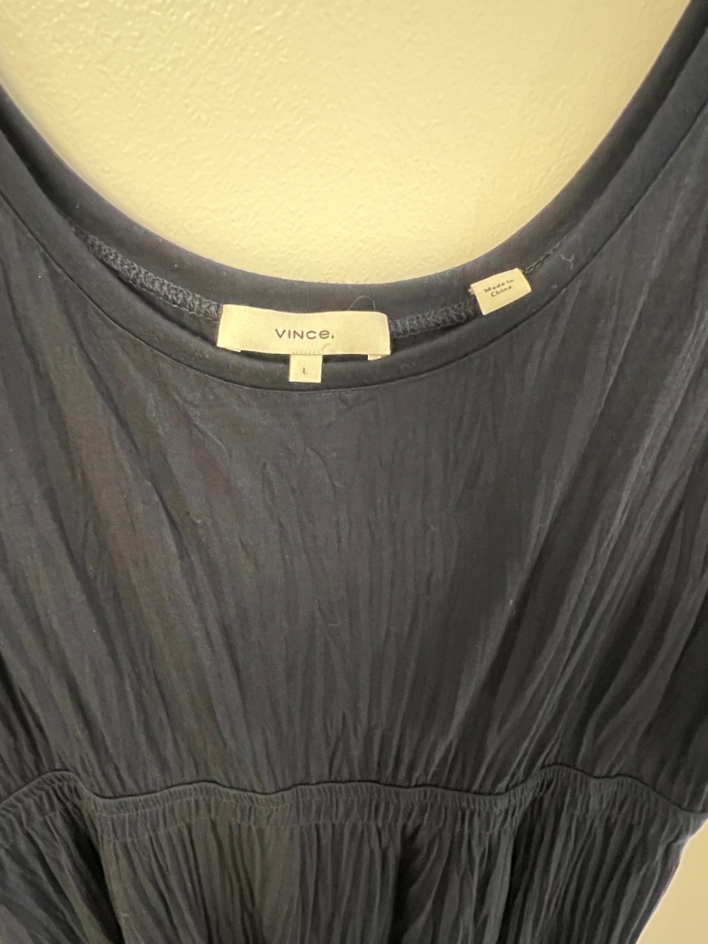 Vince Pleated Scoop Neck Midi Dress - Navy - L NWOT - Picture 4 of 6